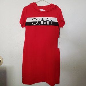 Medium Red Calvin Klein Dress with hood